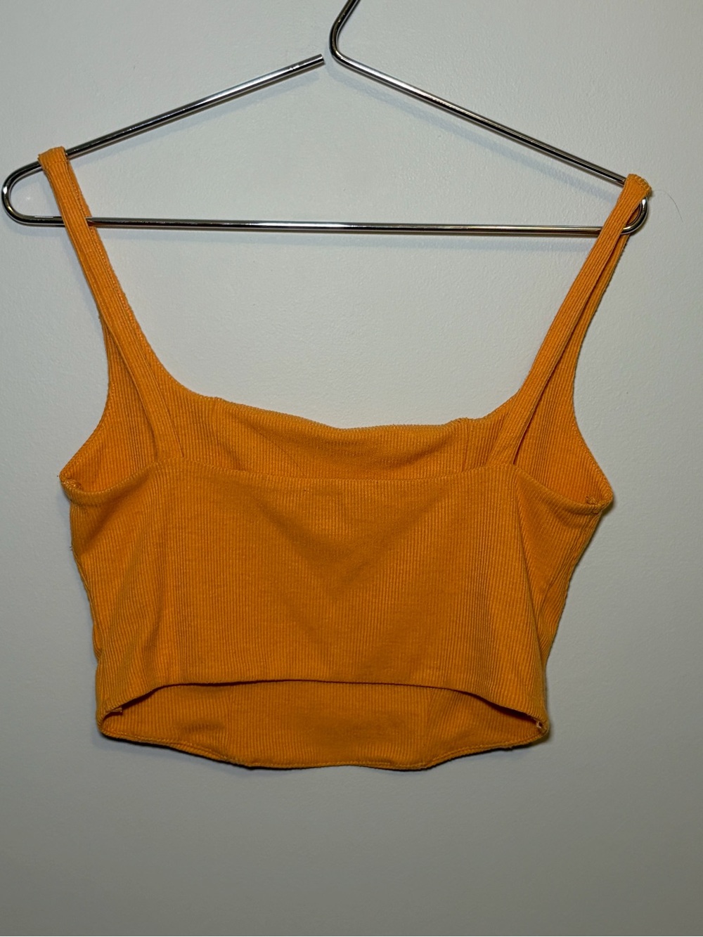 Women’s Orange Ribbed Cropped Top - Picture 2 of 5